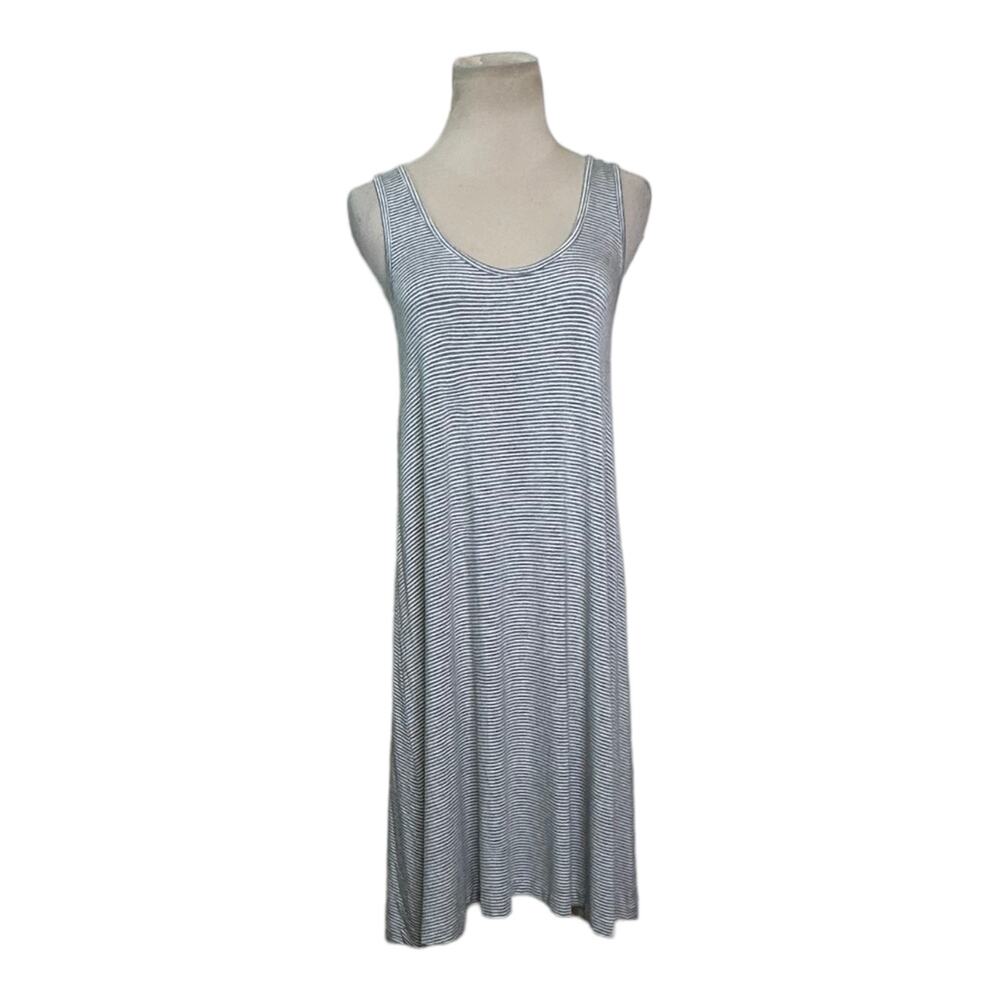 Workshop gray stripes sleeveless rayon mini dress size small